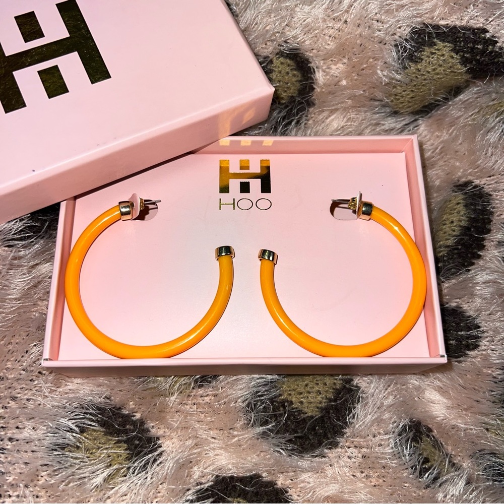 Hoo Hoops 2” Hoop Earrings - Orange